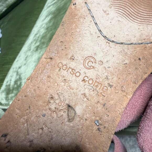 Corso Como Rasque Wedge Sandal Size 8.5 Blush Pink Suede Open-Toe Bow Detail - Picture 7 of 9